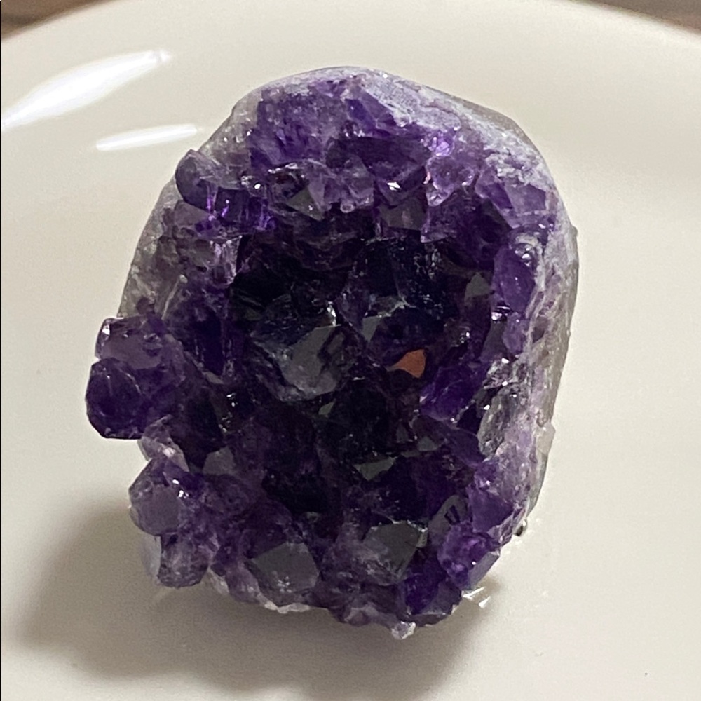 Raw Purple Amethyst Geode Statement Ring | Crystal Cluster Grotto ✨